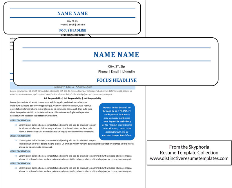 Example resume templates centered header design 1