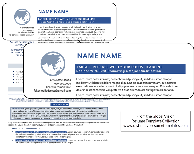 Example resume templates left justified header design 6