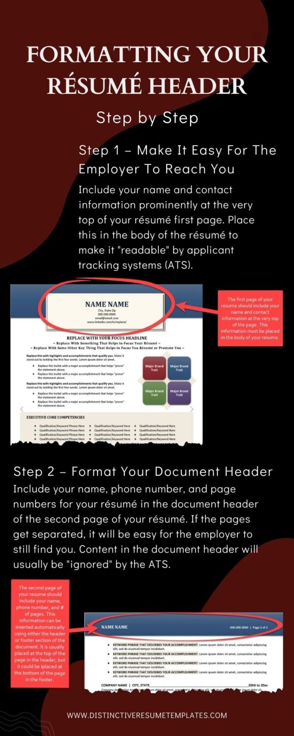 How To Format Your Resume Header Infographic