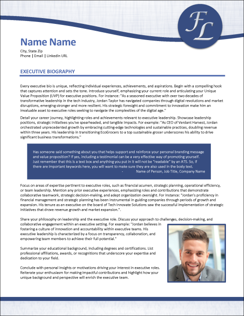 Monogramique Biography Template