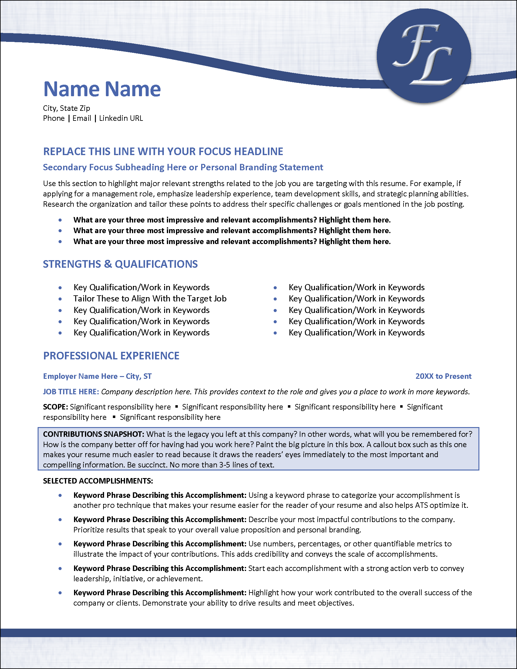 Monogramique Resume Template Page 1