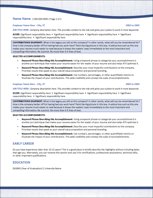 Monogramique Resume Template Page 2