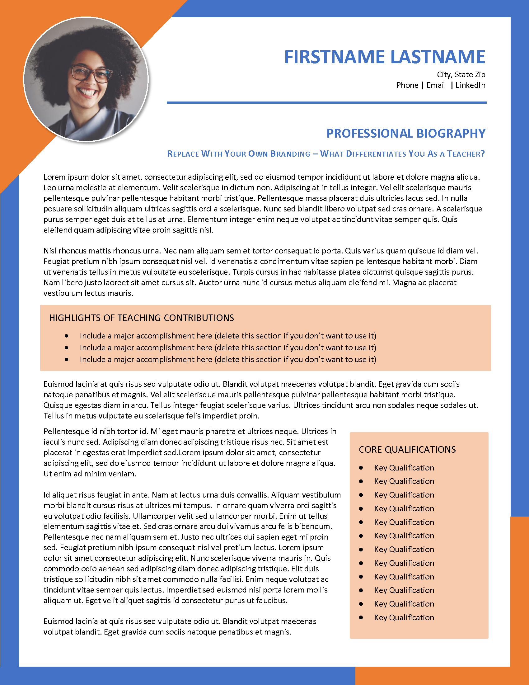 Teacher Resume Template ATSfriendly & EasytoCustomize