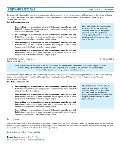 Chronological Perfection Resume Template Page 2