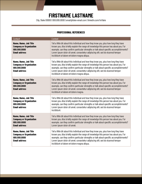 Skills-Based References Template