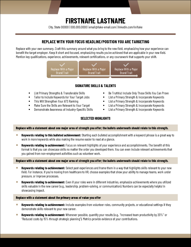 Core Skills Resume Template Core Skills Resume Page 1