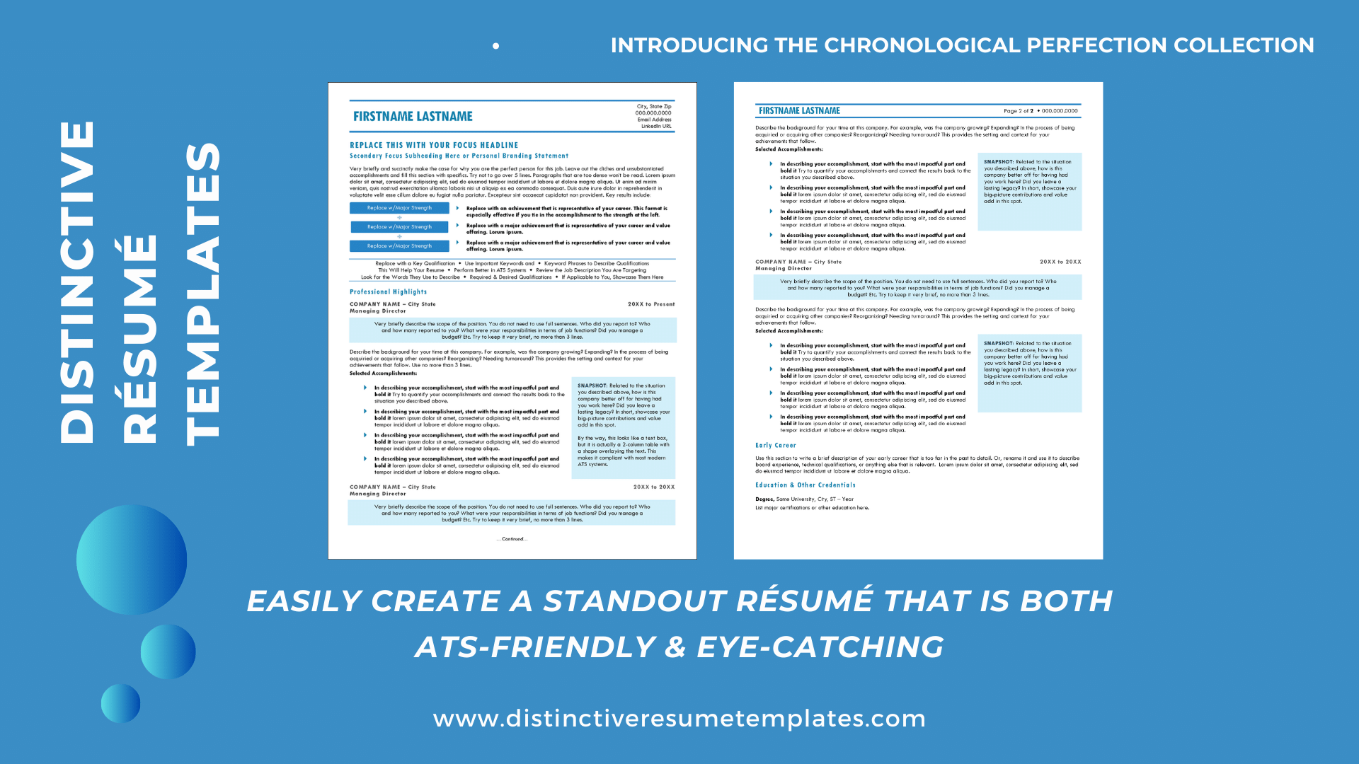 Chronological Resume Template for Microsoft Word