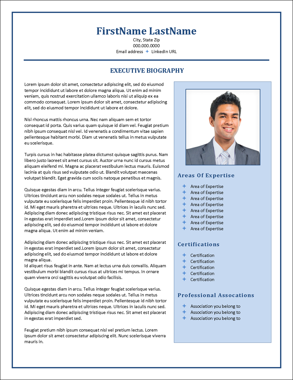 STAR Executive Biography Template