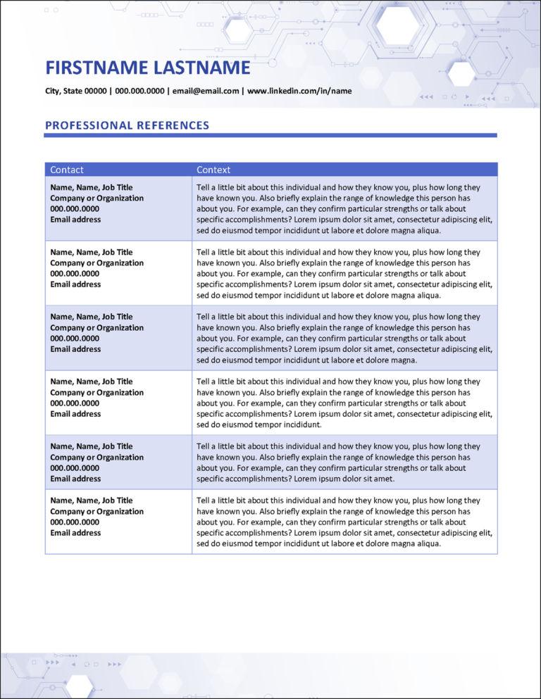 Engineering Reference Folder Examples Engineering Addendum, Biography, References & Cover Letter Templates
