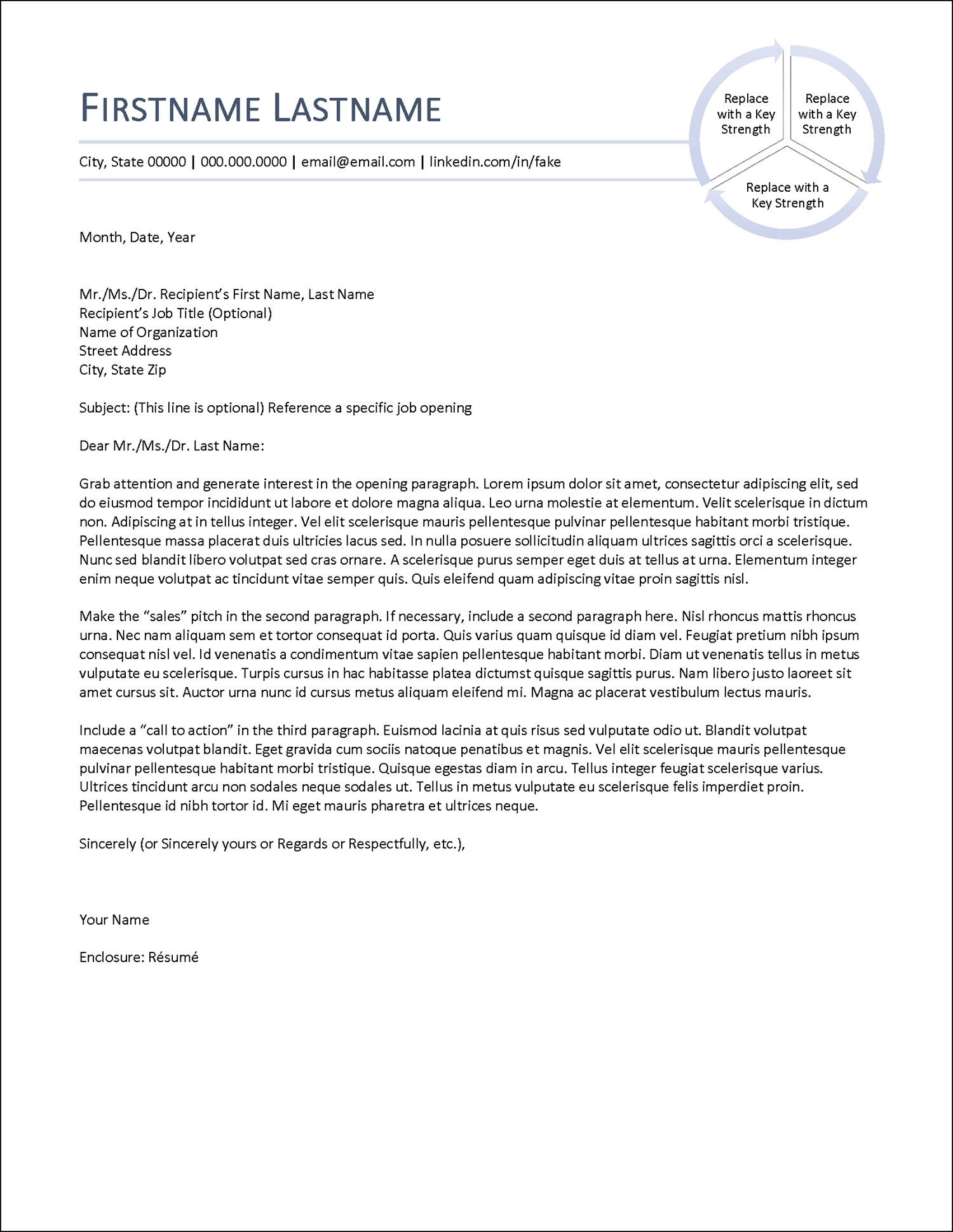 College Admissions Cover Letter Template