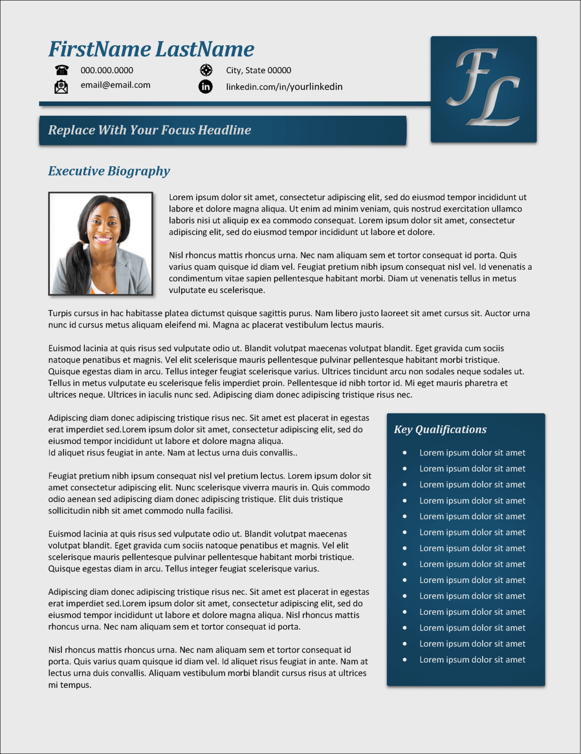 Powerful Resume Template for Senior Executives