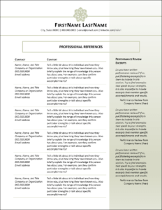 Combination References Template