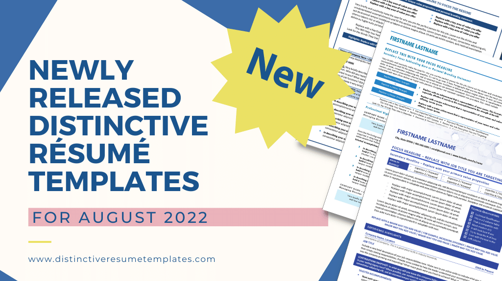 Newly Released Resume Templates August 2022