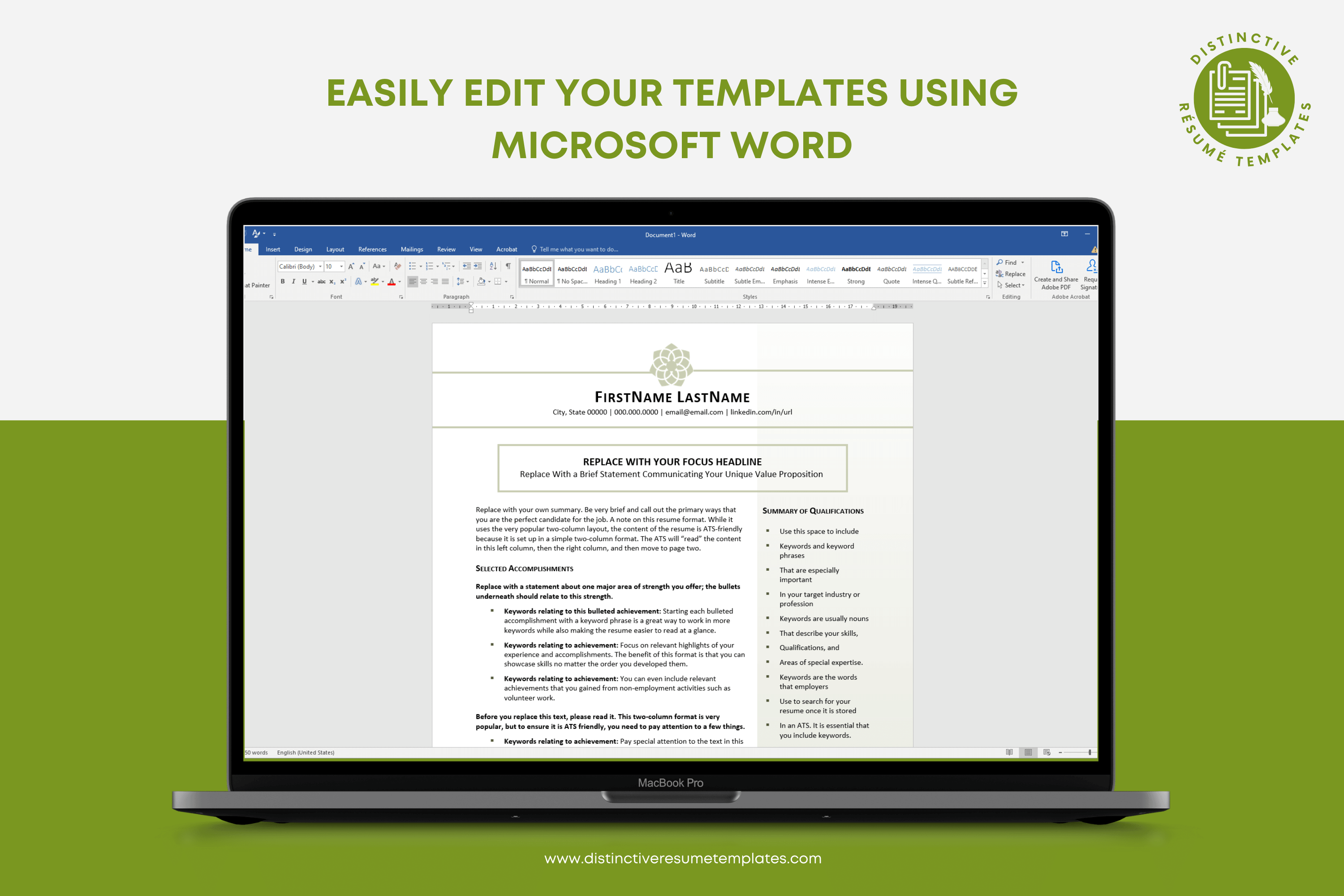 Combination Resume Template for Microsoft Word