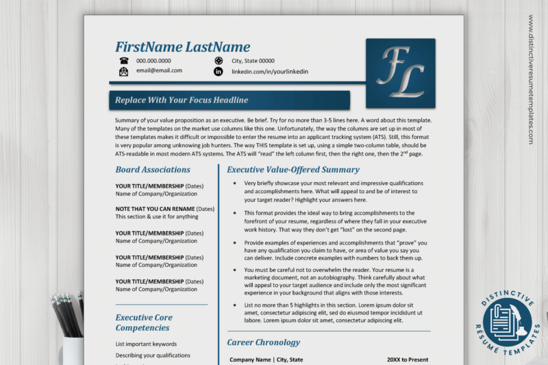 Powerful Resume Template for Senior Executives