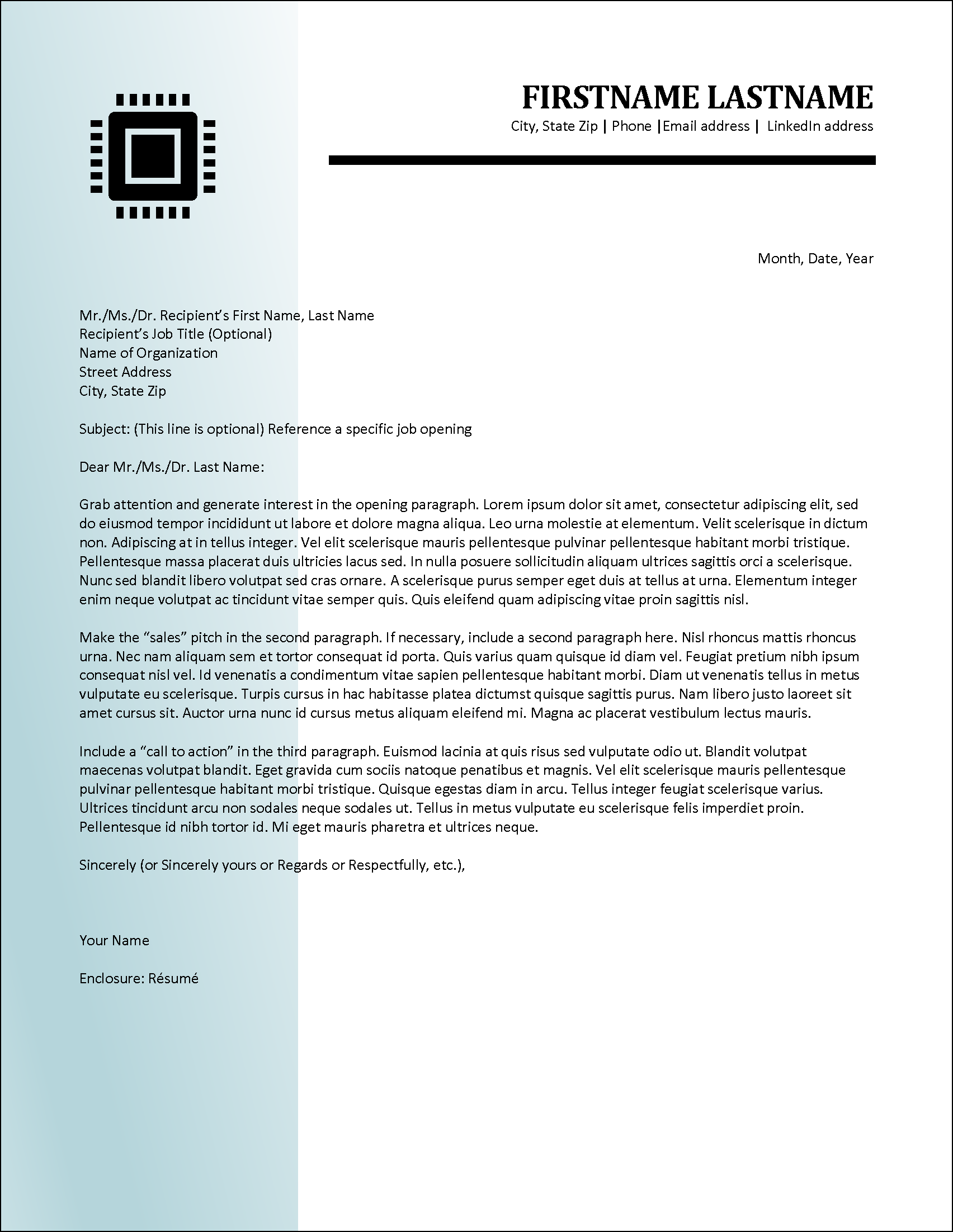Computer Science Cover Letter Template