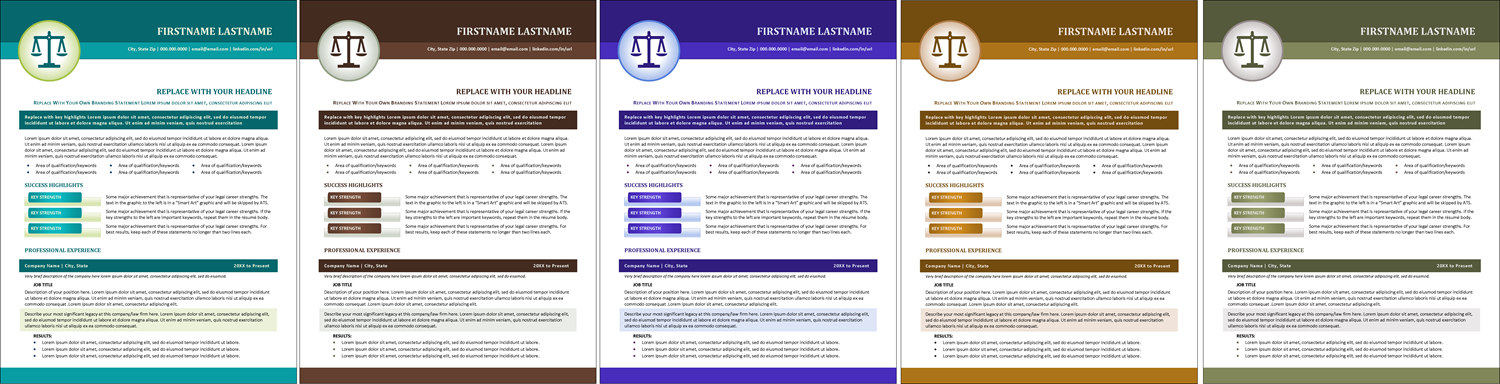legal resume template color options