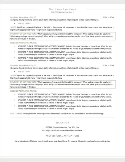 Clean Resume Template Page 2