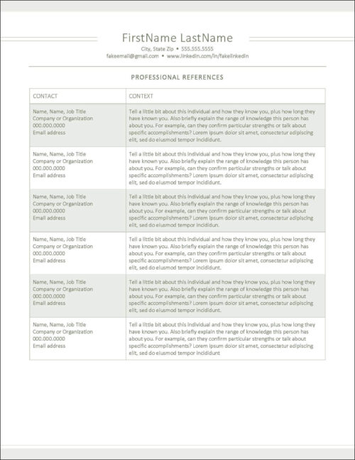 Clean Looking Resume Addendum Bio References Letter Templates