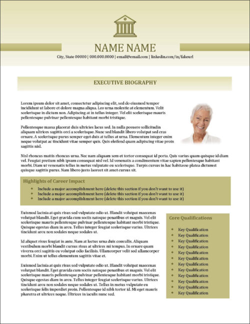 Banking Executive Biography Template