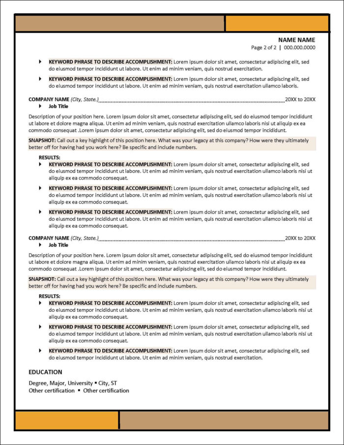 Resume with Social Media Page 2