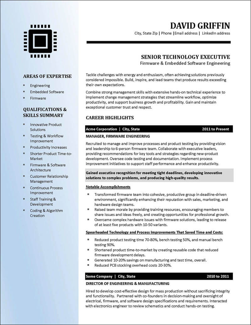 Example Computer Science Resume Template P1