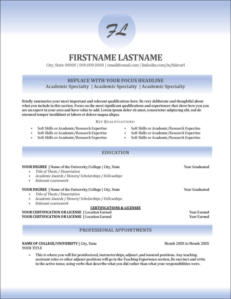 CV vs Resume Key Differences - Mindful Academic CV Page 1 800x1035 