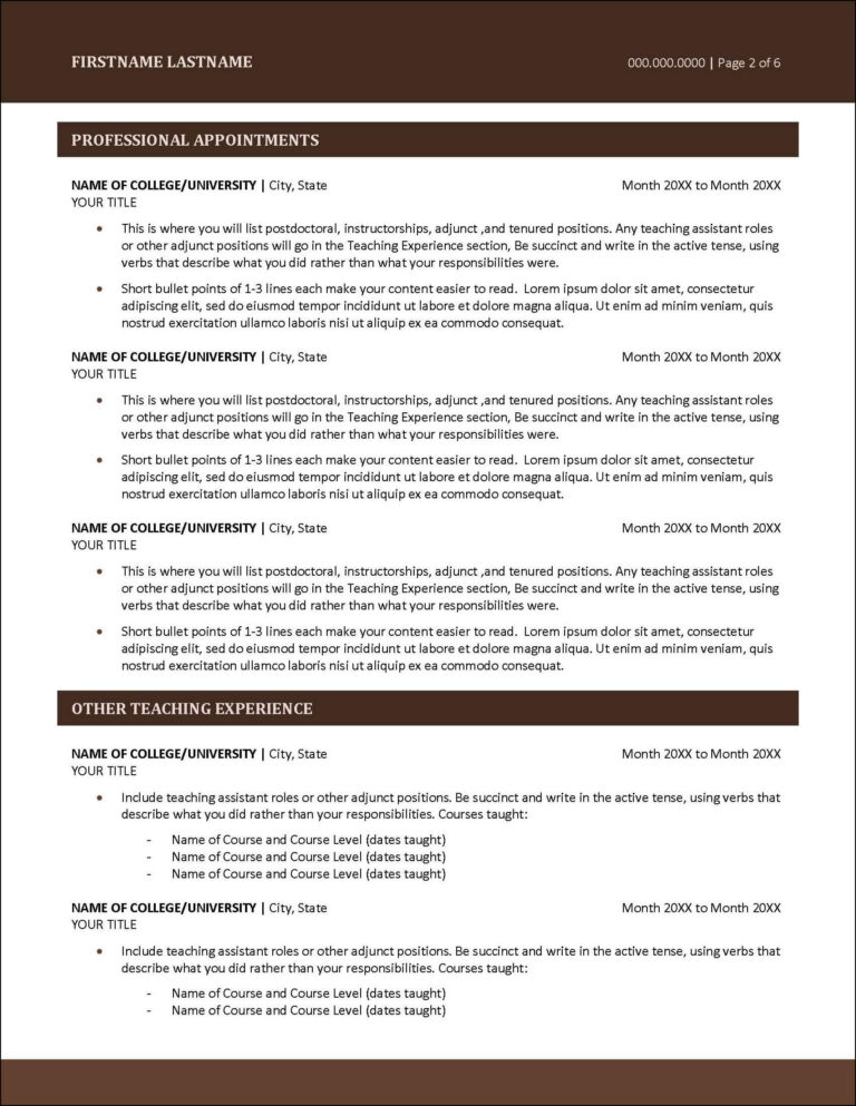 CV vs Resume Key Differences - Modern CV Template Page 2 768x993