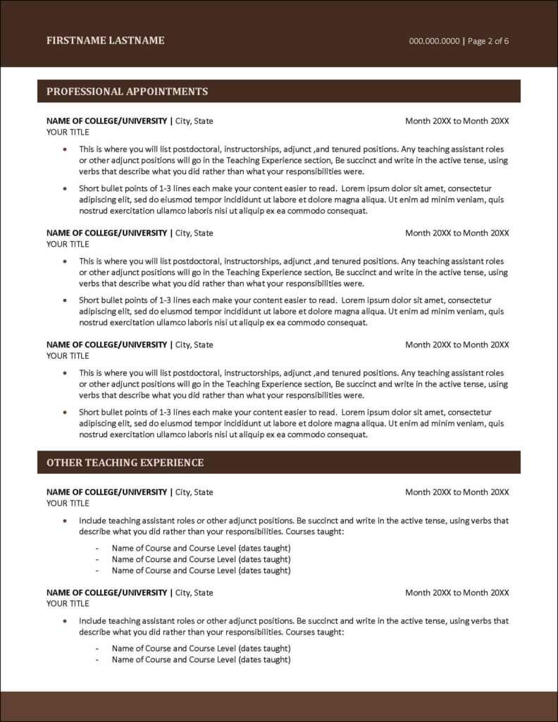 CV vs Resume Key Differences - Modern CV Template Page 2 792x1024 