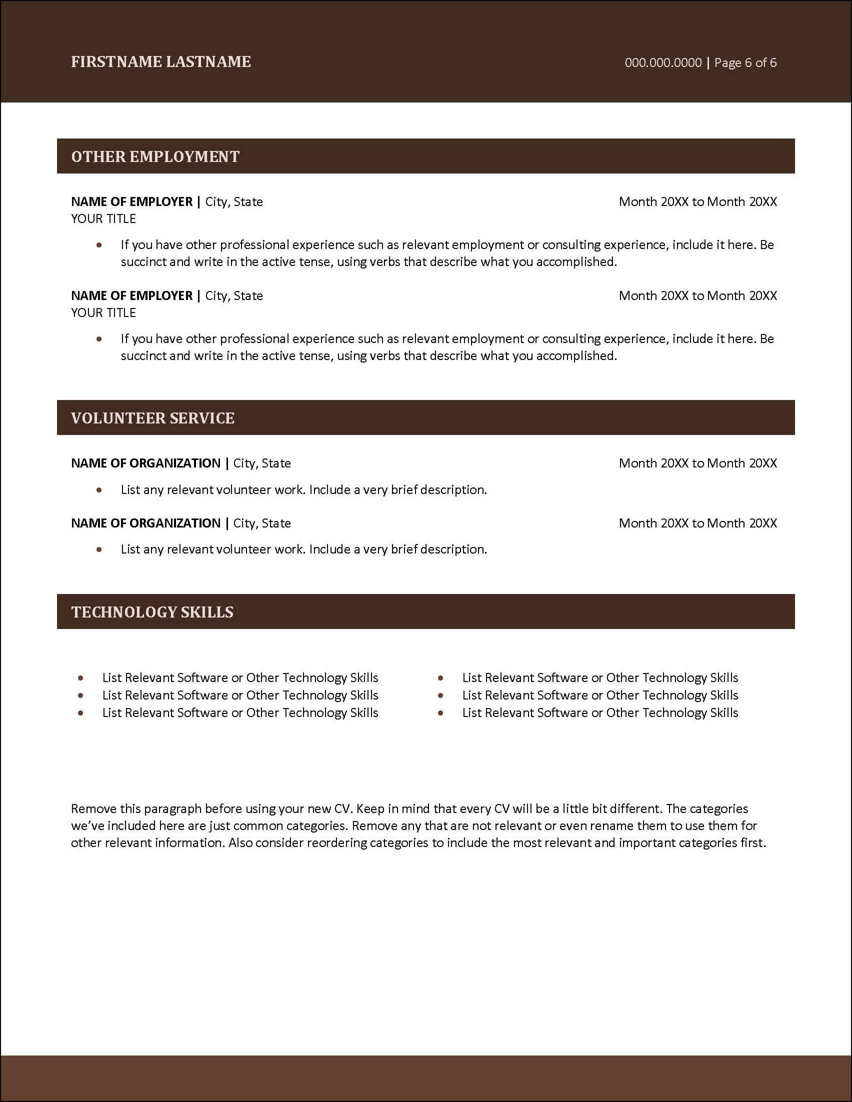 Modern CV Page 6