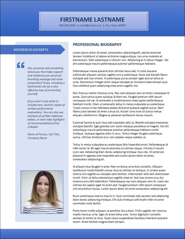 Social Media on Biography Template