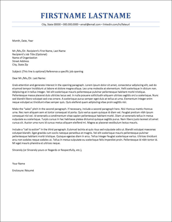 Traditional Executive Cover Letter