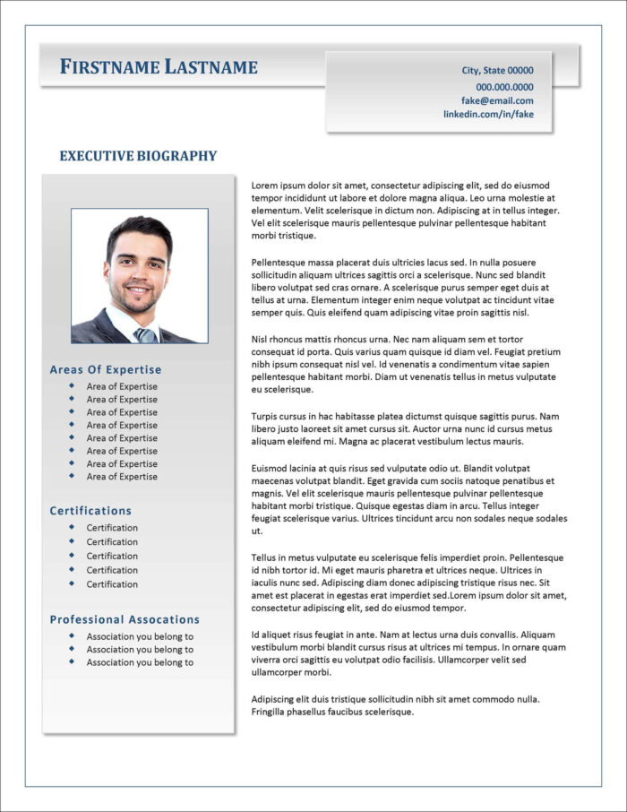 Sophisticated Executive Biography Template