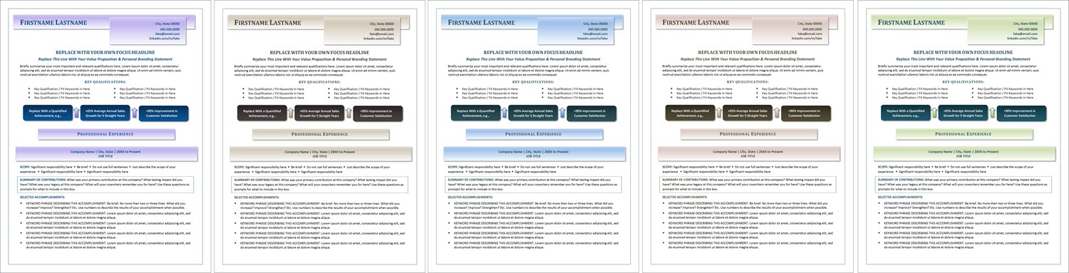 sophisticated template for resume color options