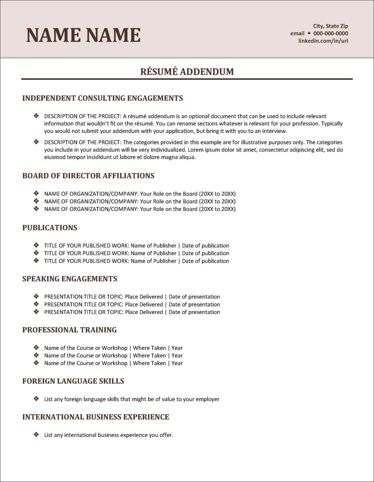 Resume Addendum Biography References - Advanta Good Resume Addendum 1191x1536 