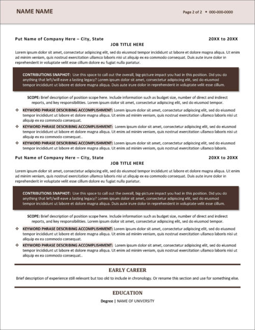 Good Resume Template Page 2