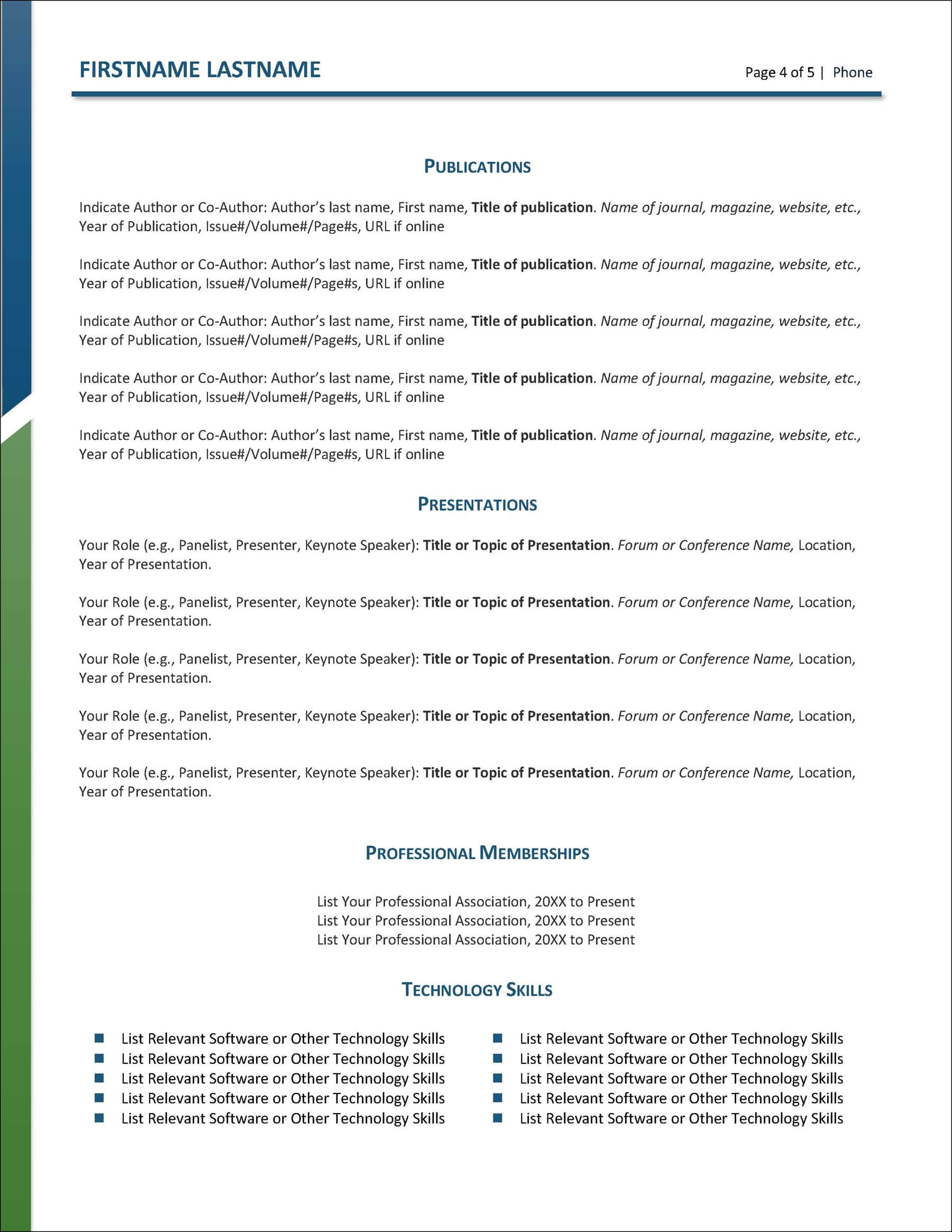 Professional CV Page 4