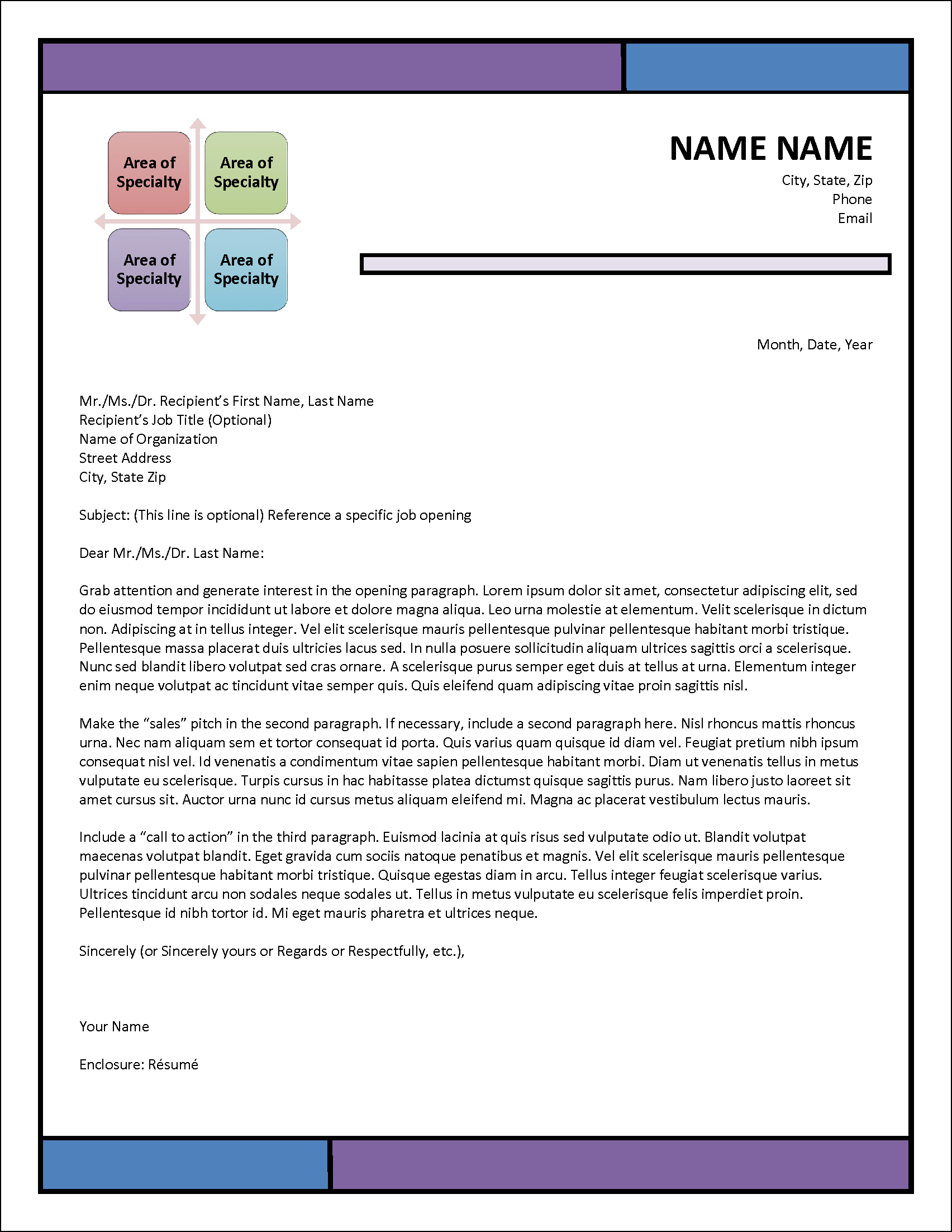 Contemporary Cover Letter Template