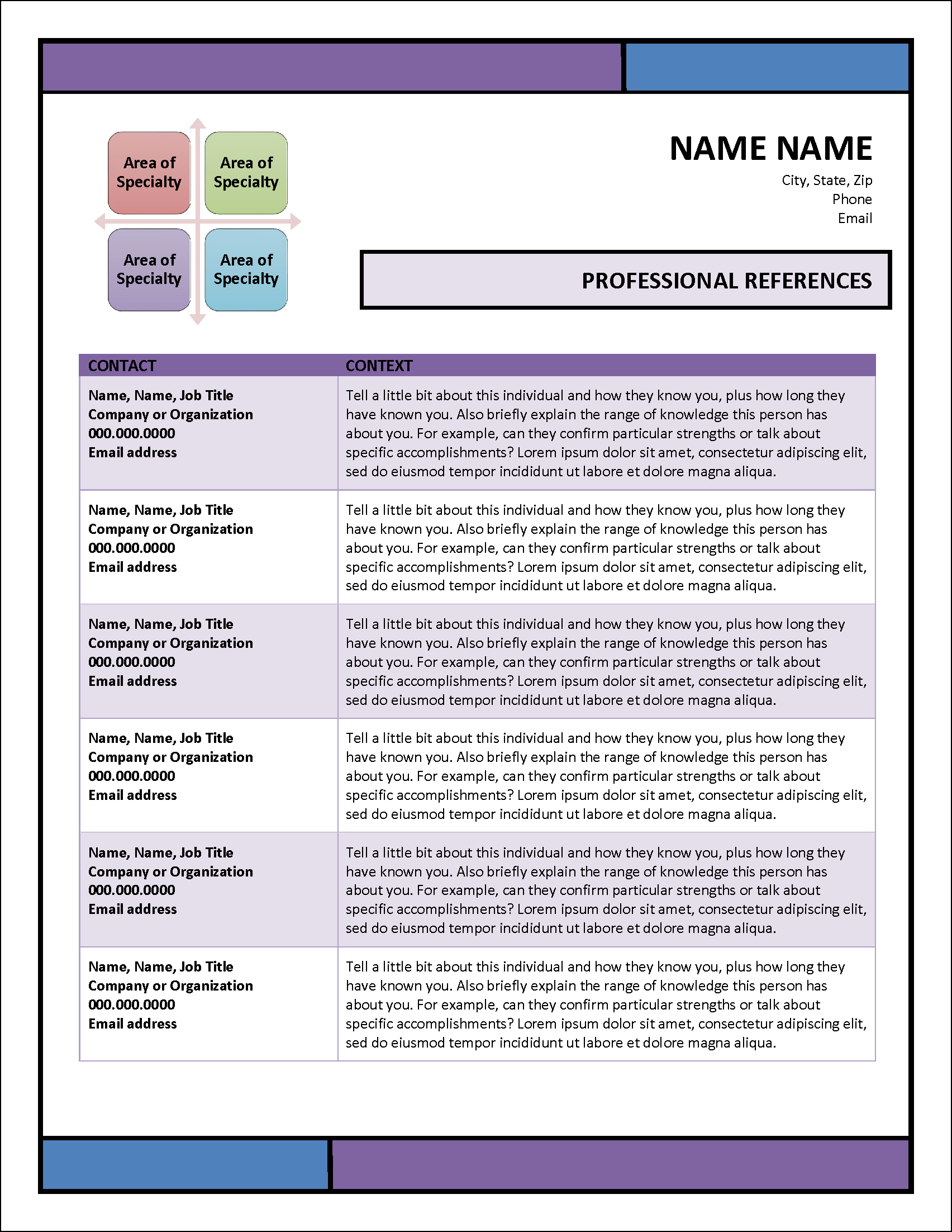 Contemporary References Template