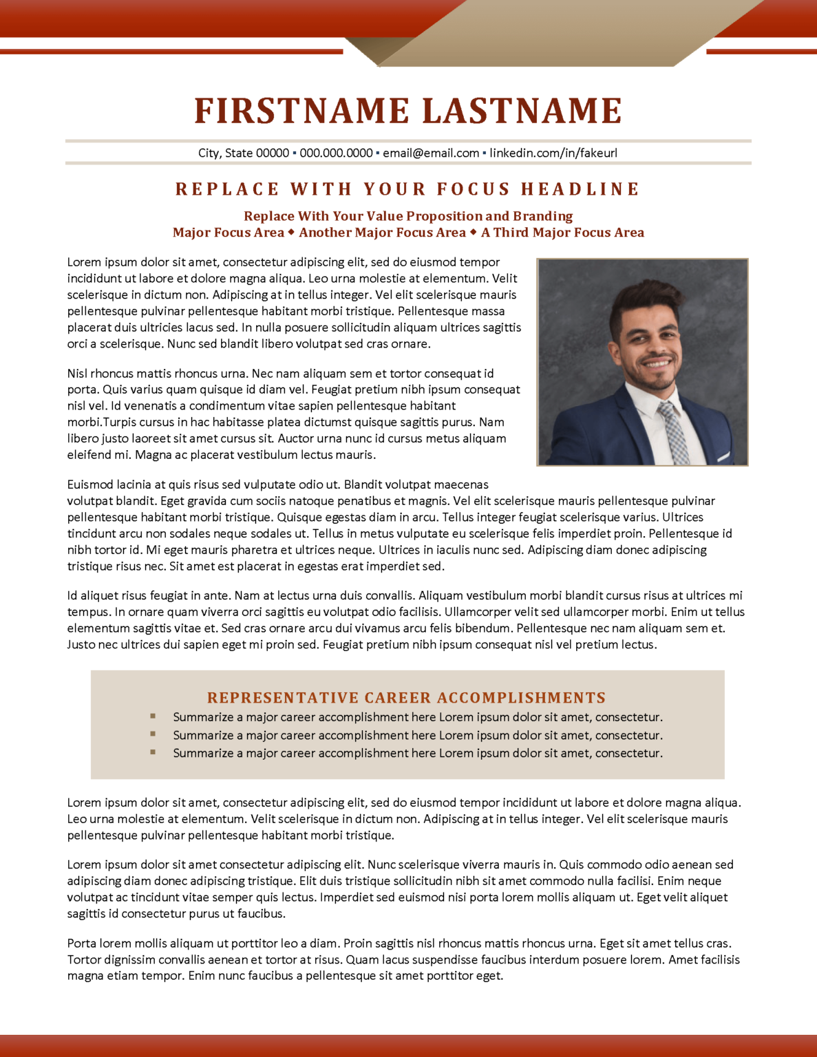 Business Executive Profile, Bio, References & Letter Templates