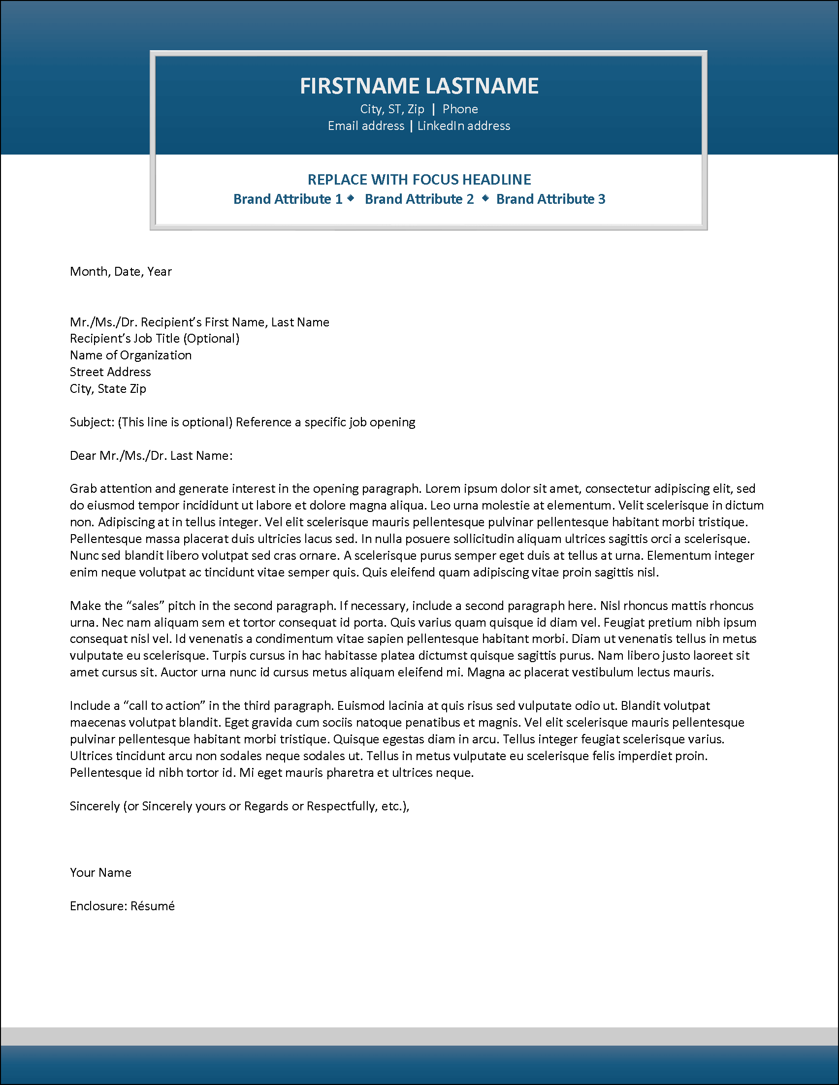 Exceed Cover Letter Template