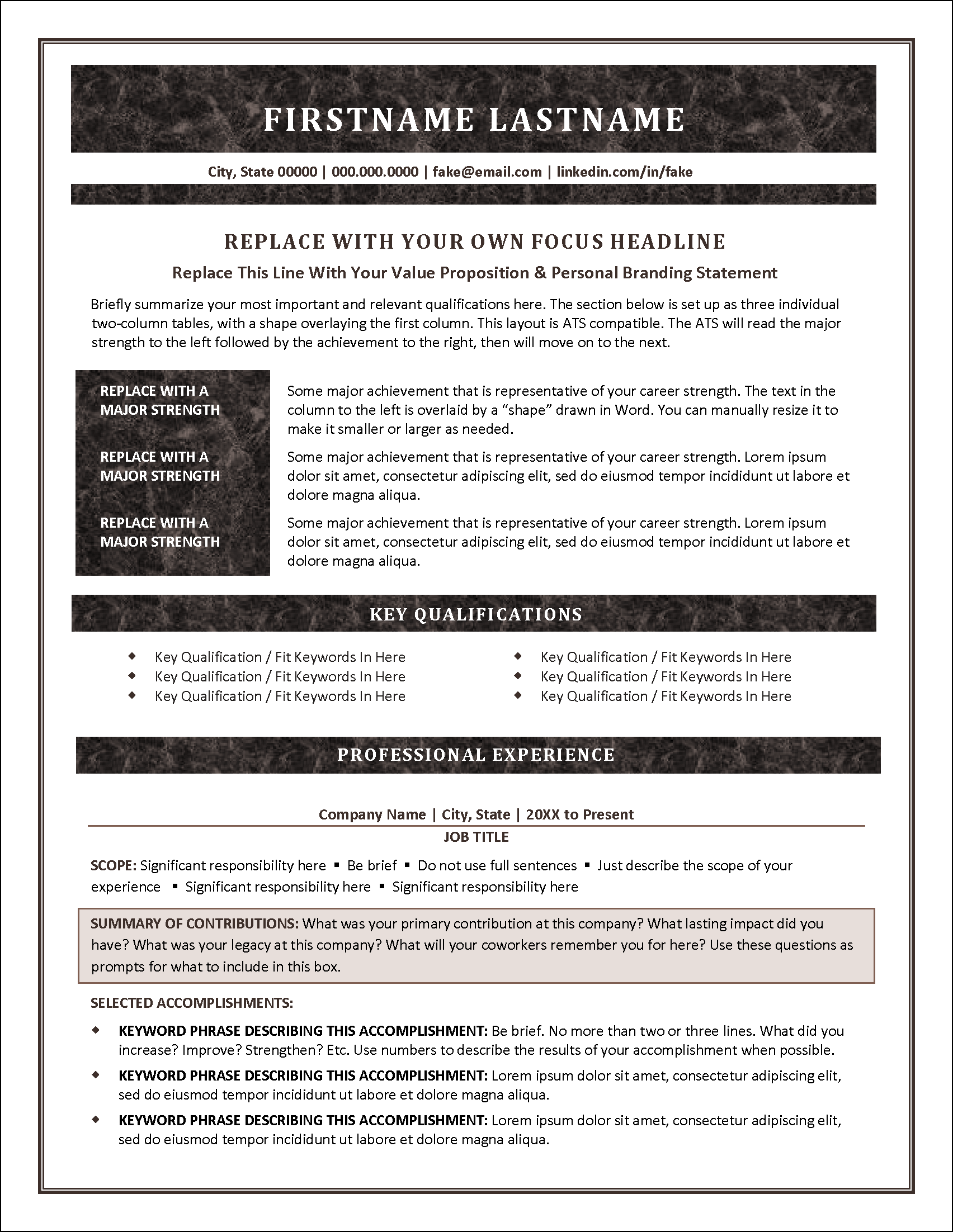 Modern Classic Resume Page 1
