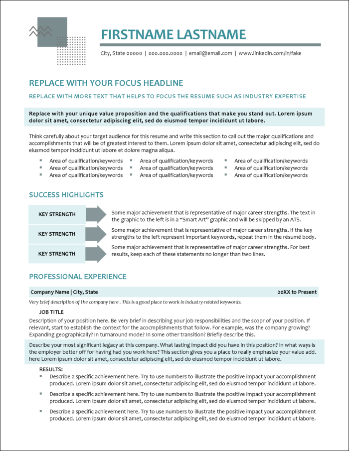 Stylish Resume Format Page 1