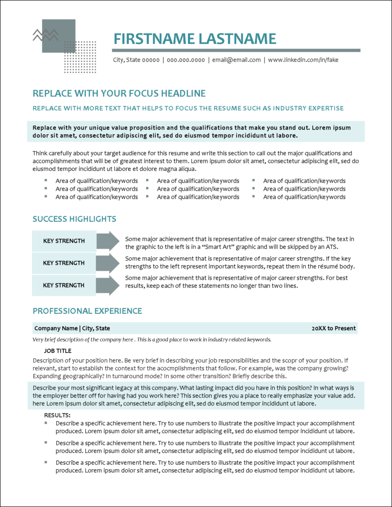 Stylish Resume Format Page 1