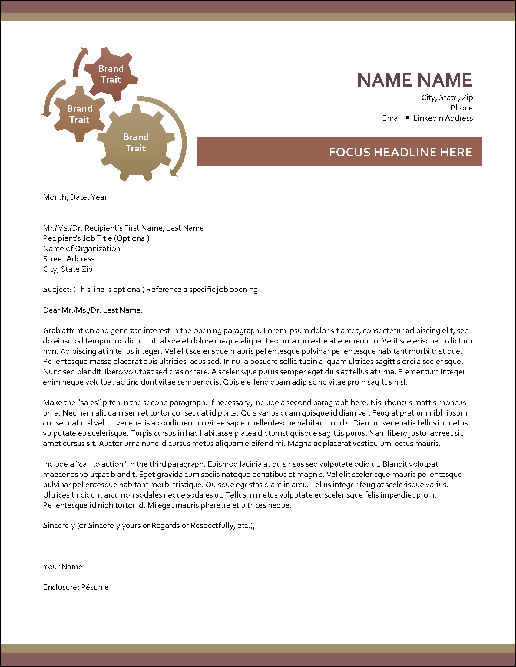 Versatile Cover Letter Template