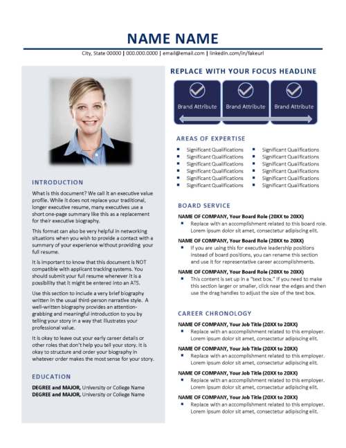 Flexible Executive Profile Template