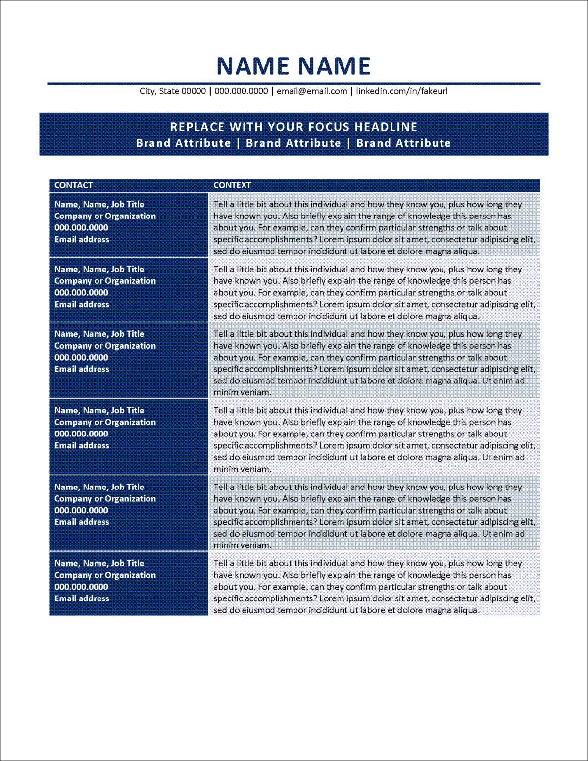 Flexible Executive Profile, Biography, References & Cover Letter Templates
