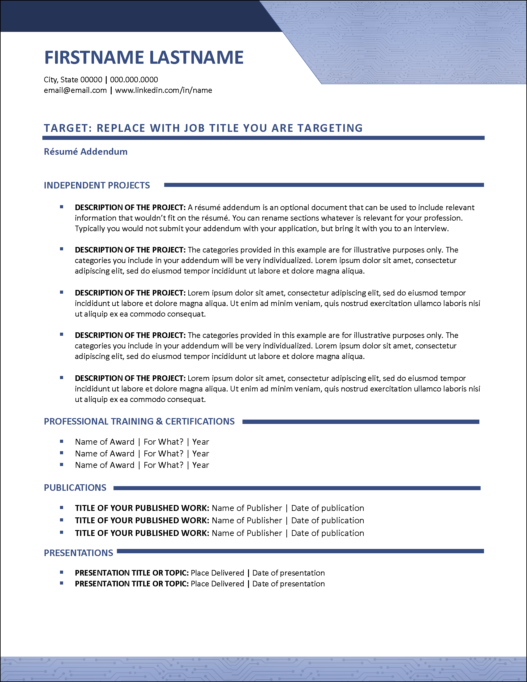 Brainlink Artificial Intelligence Resume Addendum