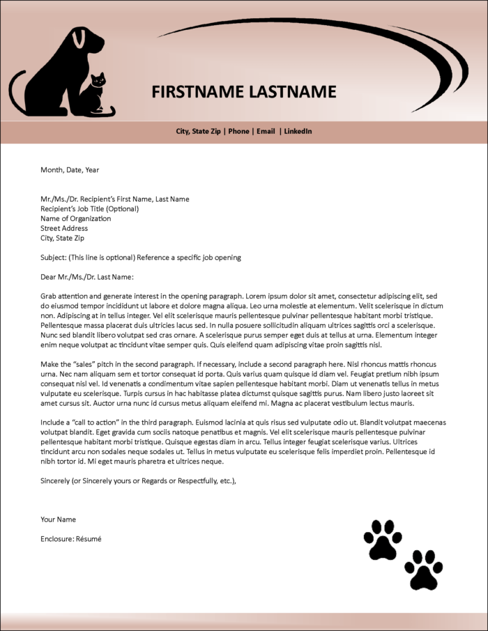 Furrific Animal Care Letterhead