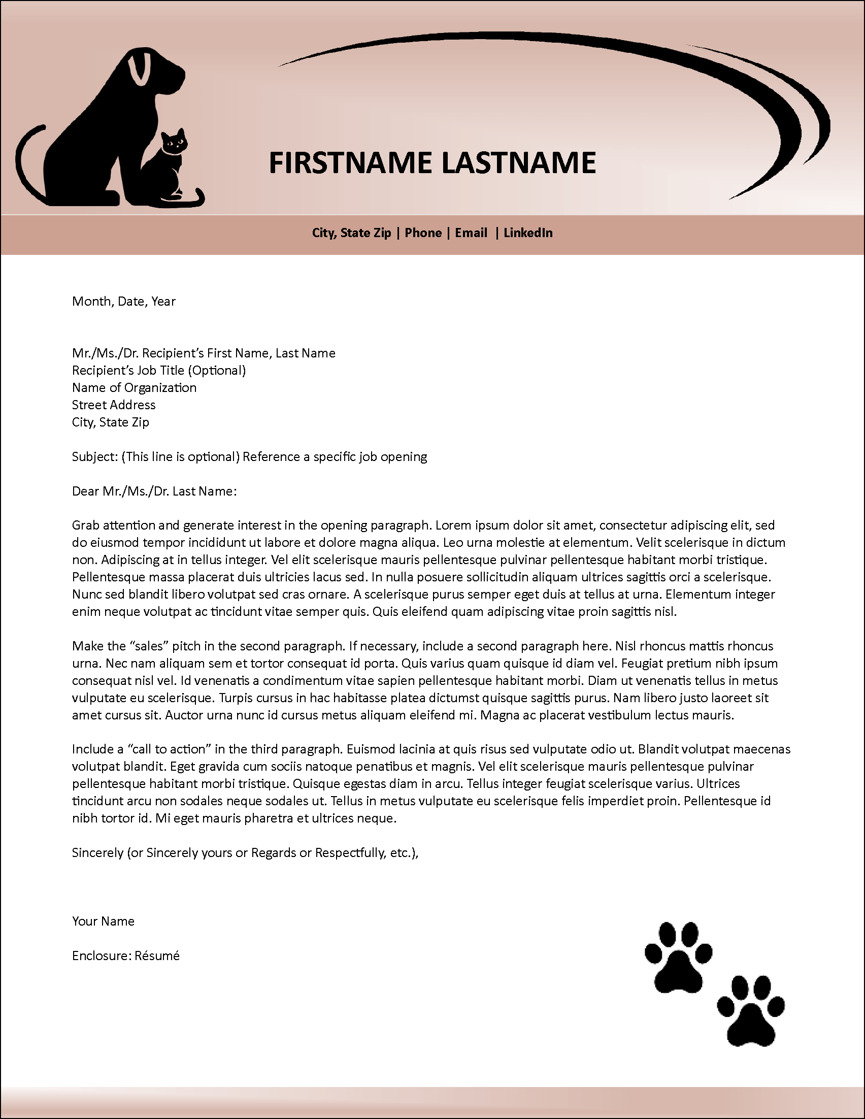 Furrific Animal Care Letterhead